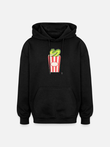Maïs soufflé serpent - Sweat à capuche oversize unisexe - noir