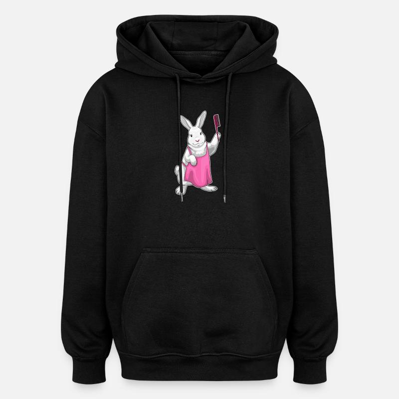 Peigne de coiffeur Bunny - Sweat à capuche oversize unisexe - noir