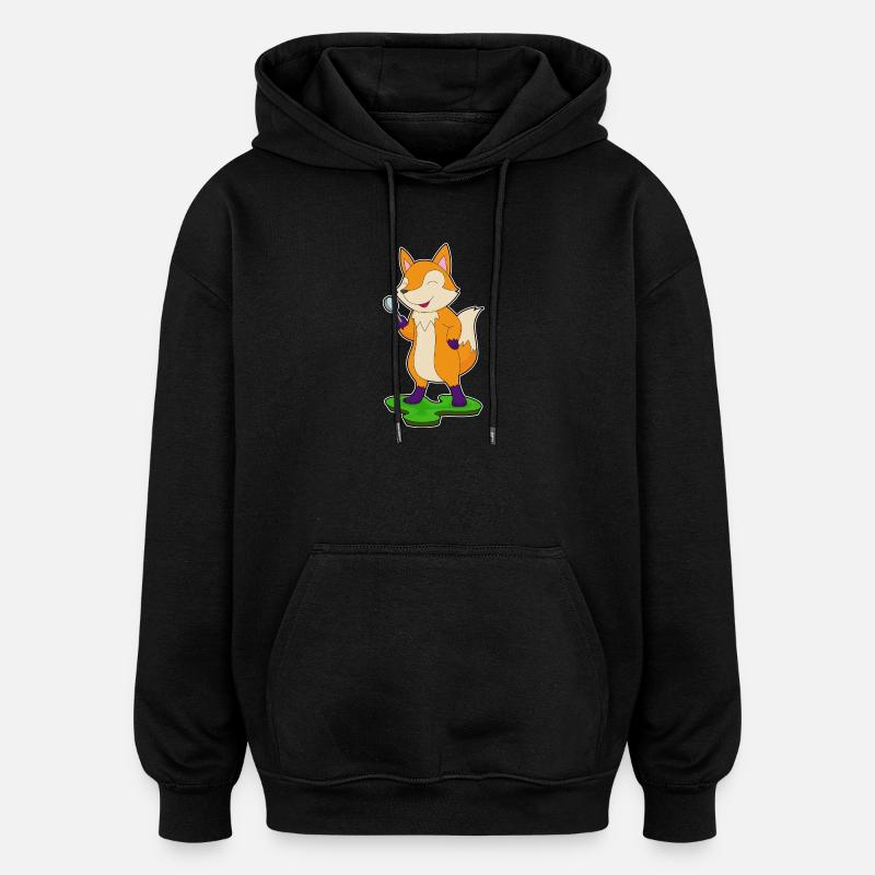 Fuchs Lupe - Oversized Unisex Hoodie - Schwarz
