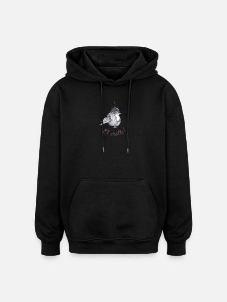 Vogel im bezaubernden Aquarellstil - Oversized Unisex Hoodie - Schwarz