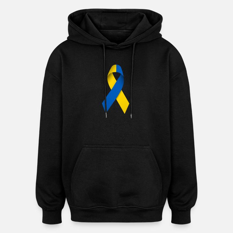 Ukrainische Friedensschleife - Oversized Unisex Hoodie - Schwarz