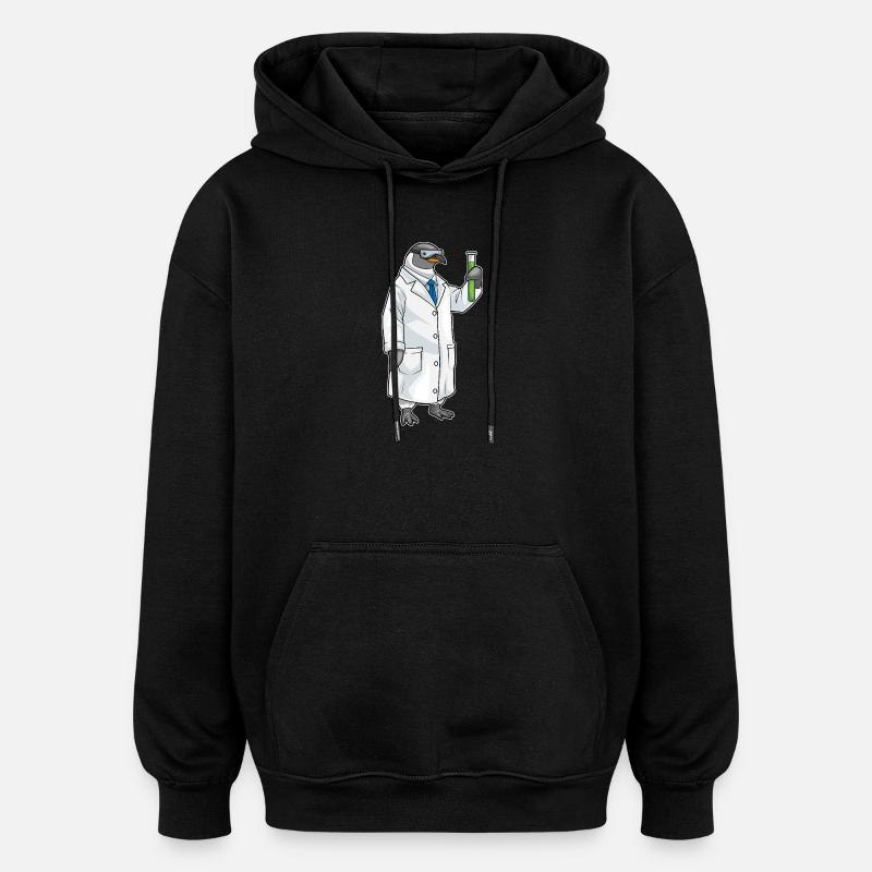 Penguin Scientist Laboratoire d’éprouvettes - Sweat à capuche oversize unisexe - noir