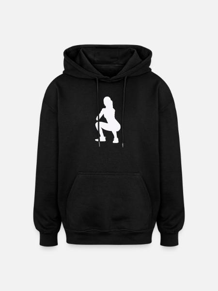 Frau Silhouette Squat - Oversized Unisex Hoodie - Schwarz