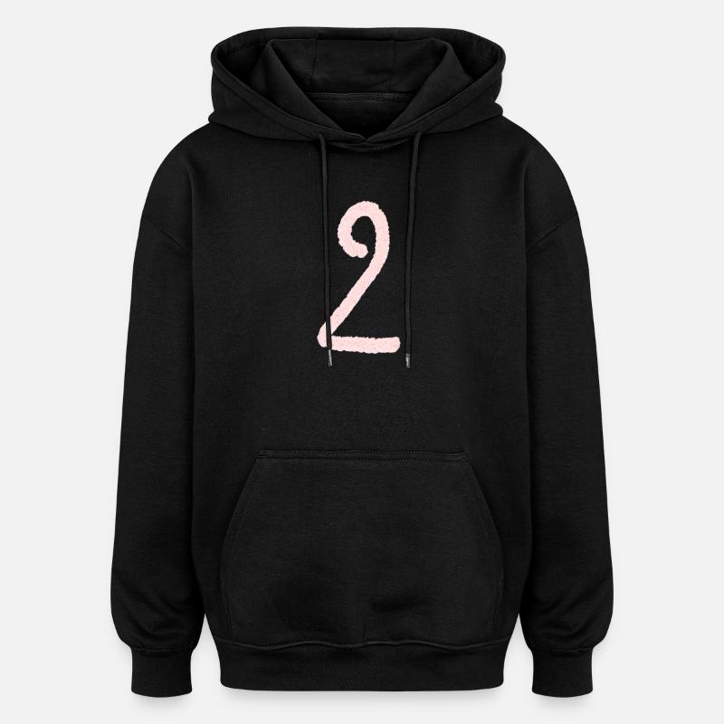 Chiffre 2 - Sweat à capuche oversize unisexe - noir