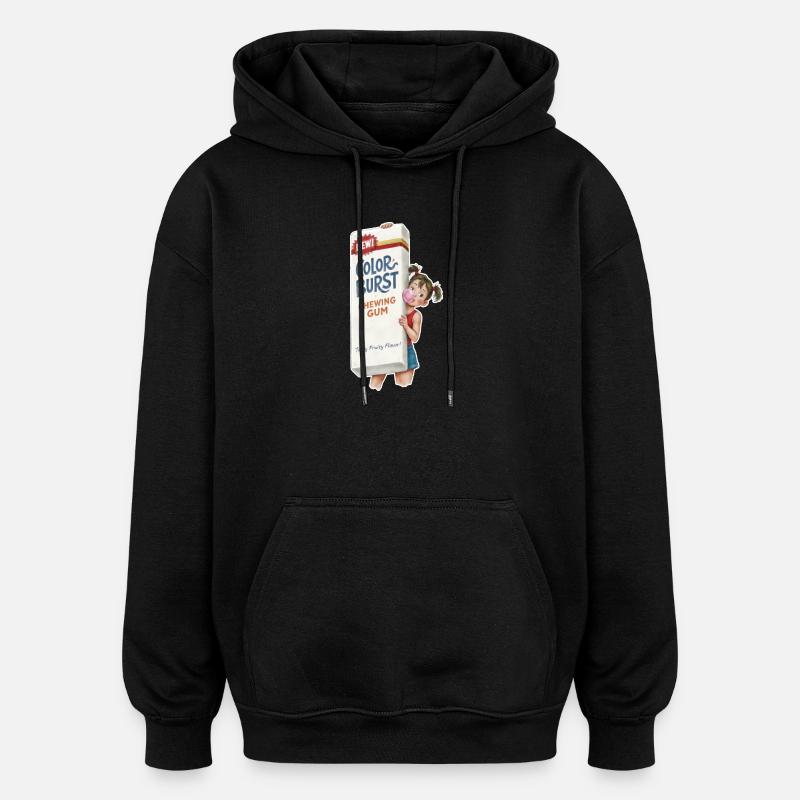  Retro Kaugummi - Oversized Unisex Hoodie - Schwarz