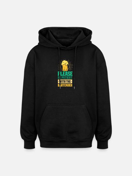 waiter bartender bartender bartender barchef - Oversized Unisex Hoodie - black