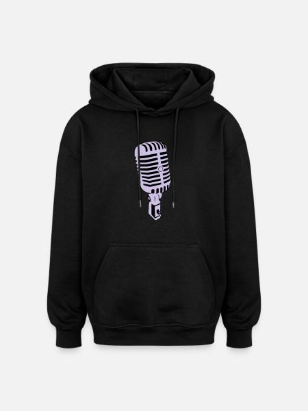 microphone - Sweat à capuche oversize unisexe - noir
