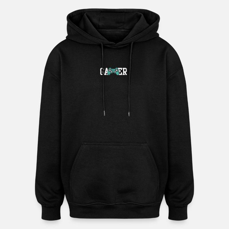 Gamer Glyphs Controller Tee - Oversized Unisex Hoodie - black