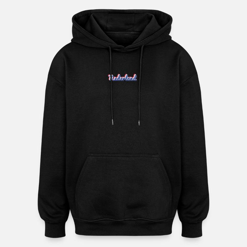 Nederland Script Flagfarben - Oversized Unisex Hoodie - Schwarz