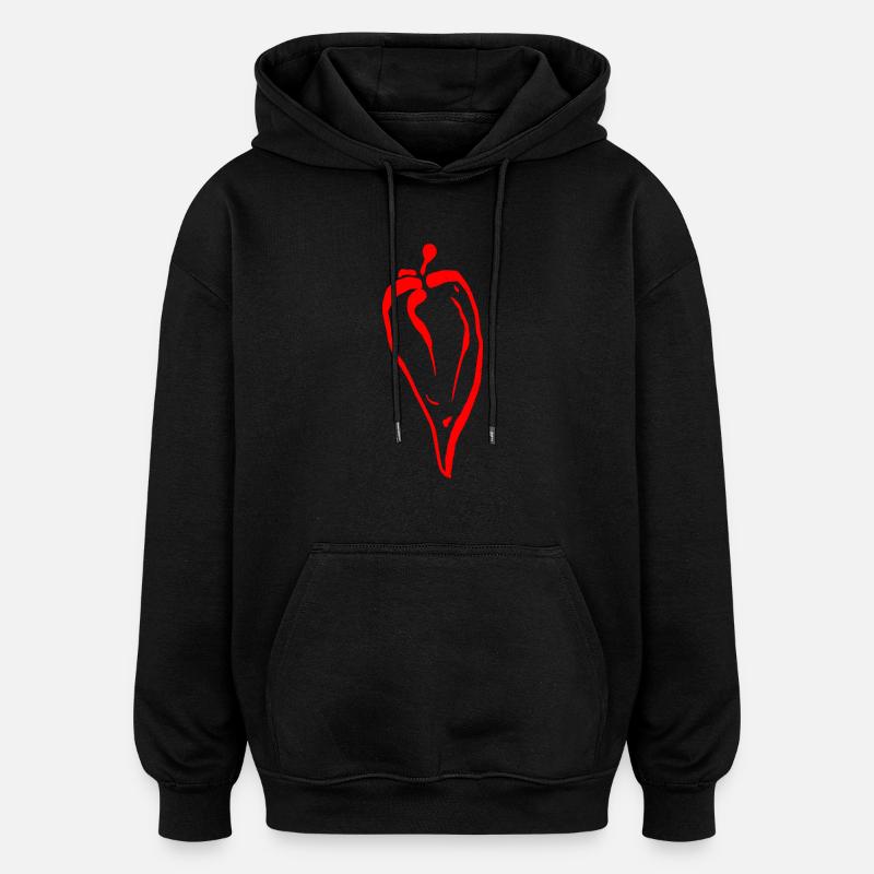 Chilli Pfeffer / Chilischote - Oversized Unisex Hoodie - Schwarz
