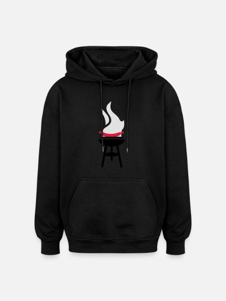 Sausage BBQ - Oversized Unisex Hoodie - black