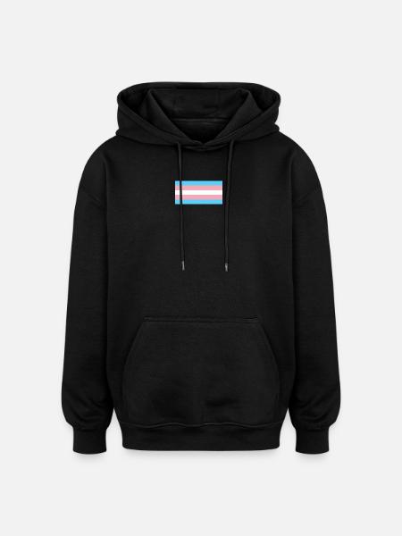 Transgender Pride Flag - Oversized Unisex Hoodie - black