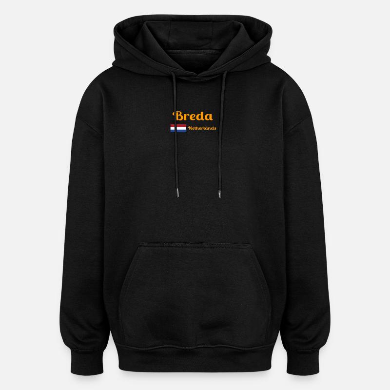 Breda Pays-Bas - Imprimés élégants - Sweat à capuche oversize unisexe - noir