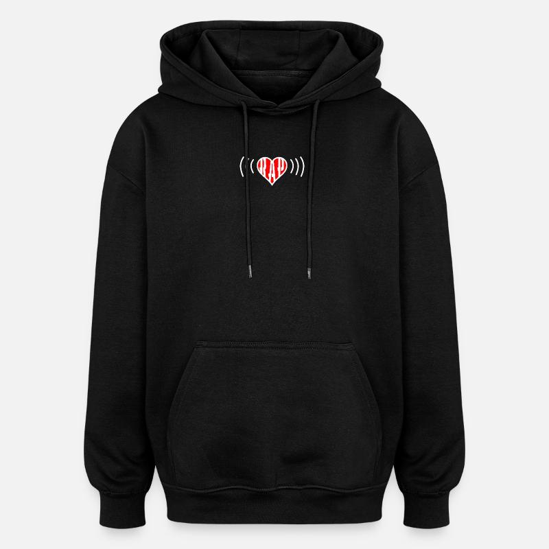 Heart Beats For Rap - Oversized Unisex Hoodie - black