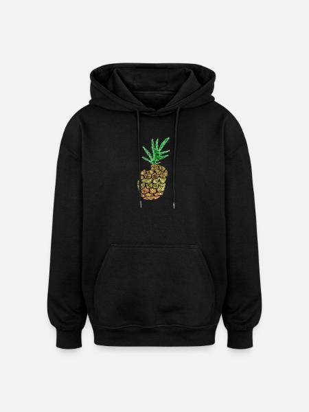 Ananas fou - Sweat à capuche oversize unisexe - noir