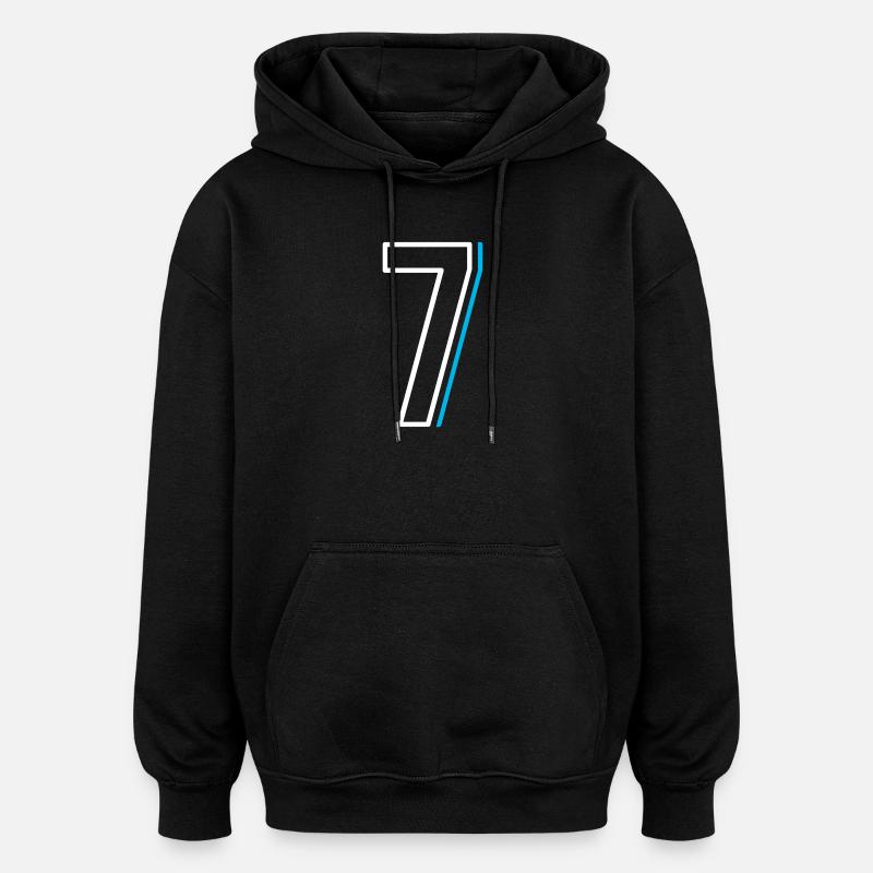 Numéro 7 - Sept - Sweat à capuche oversize unisexe - noir