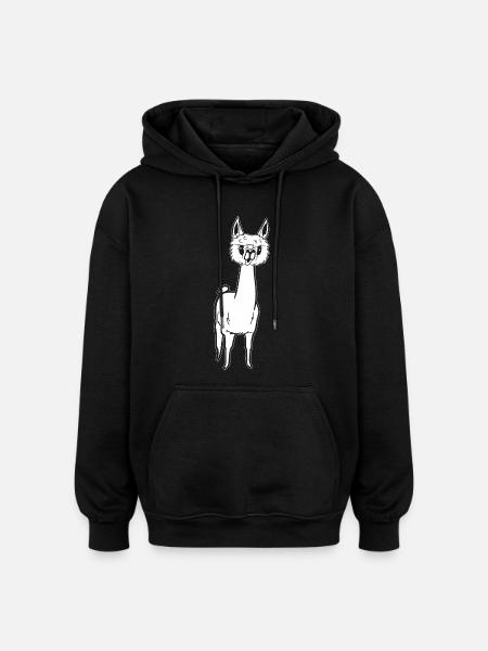 Alpaga, espiègle et sucré - Sweat à capuche oversize unisexe - noir