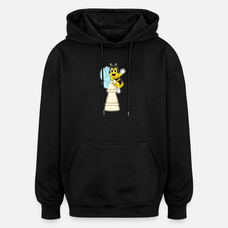 Schachfigur Bauer Biene Schach - Oversized Unisex Hoodie - Schwarz