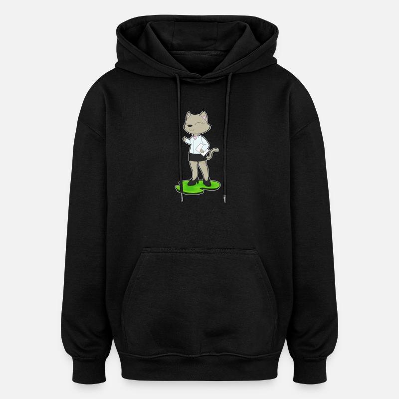 Note du secrétaire Cat - Sweat à capuche oversize unisexe - noir