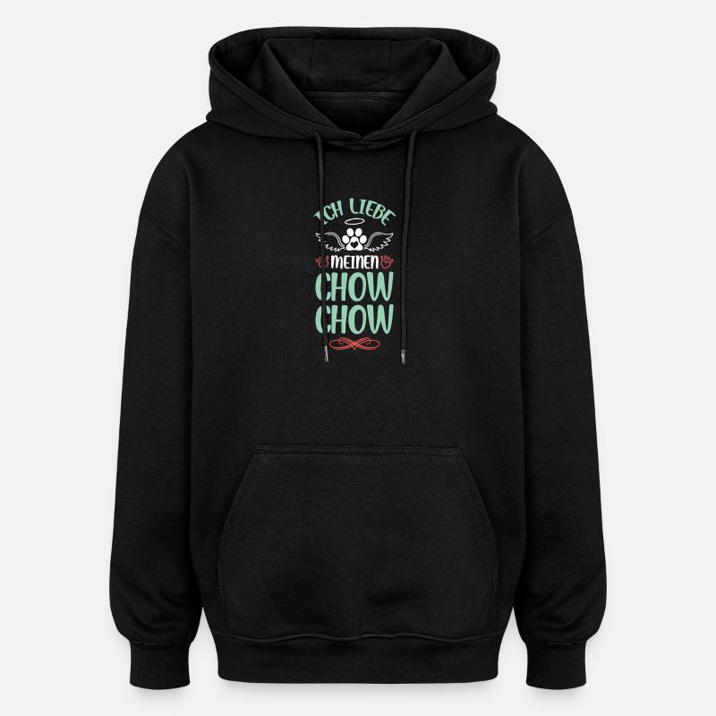 J’adore mon Chow Chow - Sweat à capuche oversize unisexe - noir