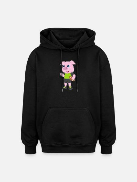 Pig American Football - Oversized Unisex Hoodie - black