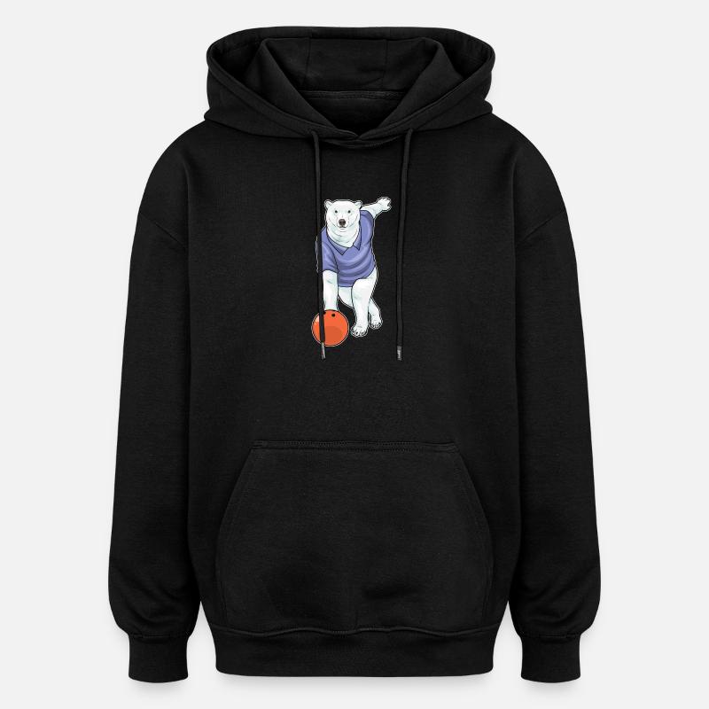Eisbär Bowling Bowlingkugel - Oversized Unisex Hoodie - Schwarz