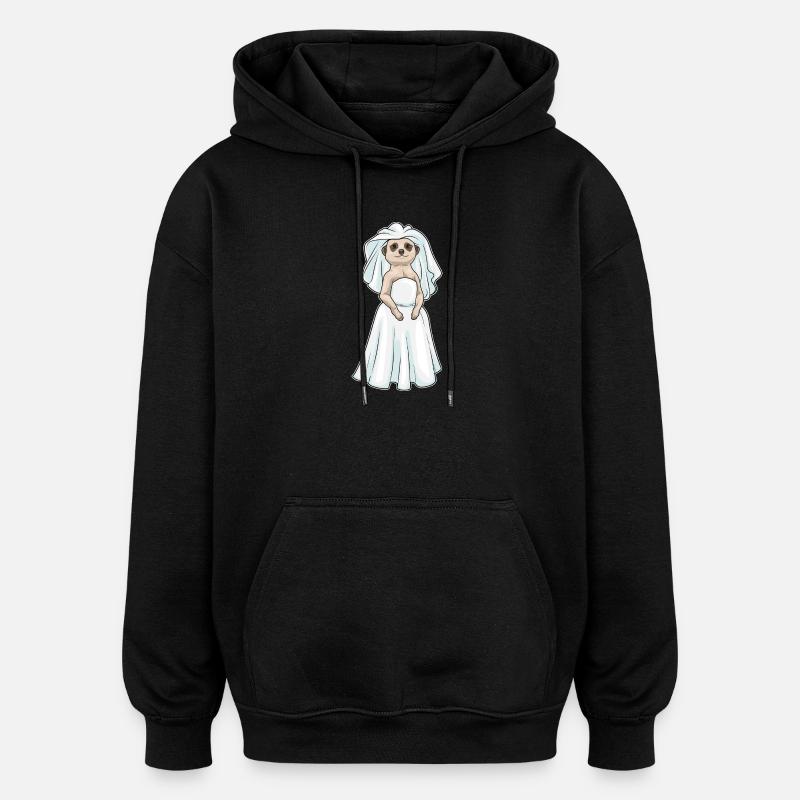 Suricate Voile de mariée Mariage - Sweat à capuche oversize unisexe - noir