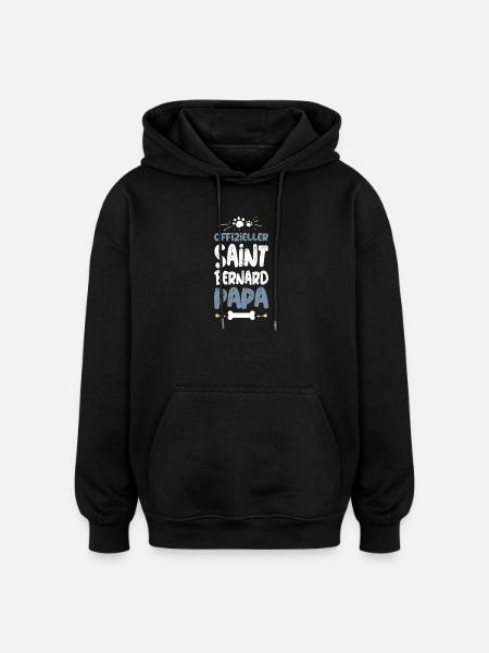 SAINT_BERNARD - Sweat à capuche oversize unisexe - noir