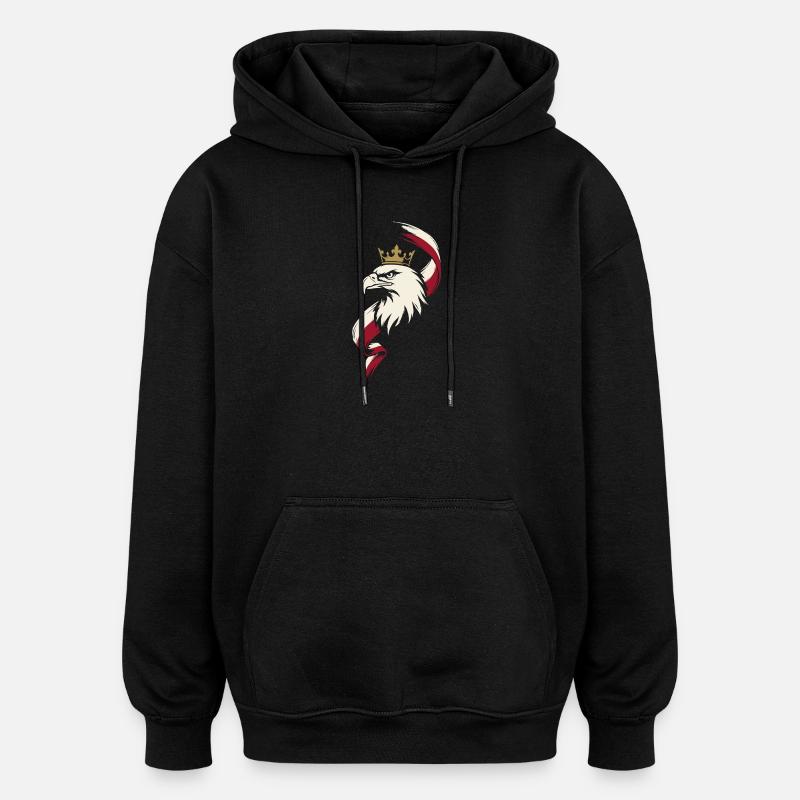 Polish Eagle Crown - Oversized Unisex Hoodie - black