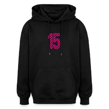 ALLES GUTE ZUM GEBURTSTAG. ALLES GUTE ZUM GEBURTSTAG. JAHRESTAG. - Oversized Unisex Hoodie - Schwarz - Vorne - Noah (186cm)