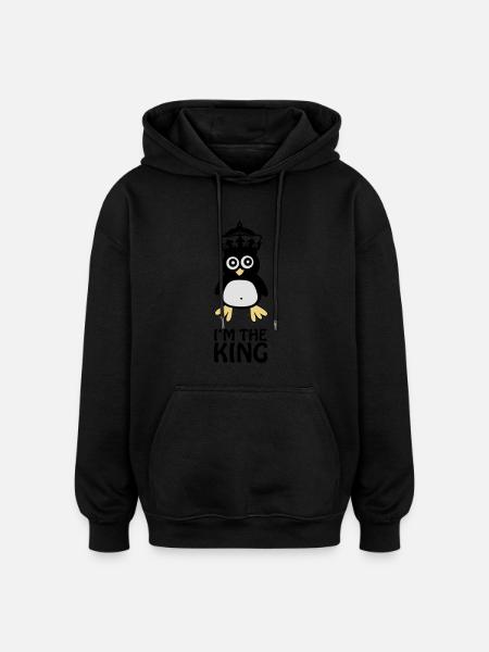 pingu_king2 - Sweat à capuche oversize unisexe - noir