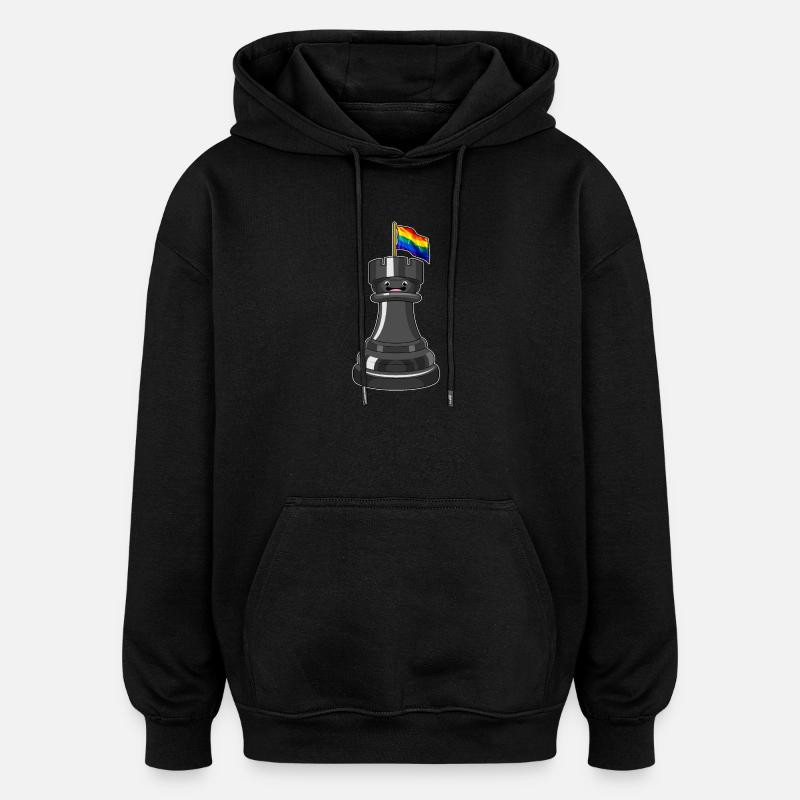 Schachfigur Turm Schach - Oversized Unisex Hoodie - Schwarz