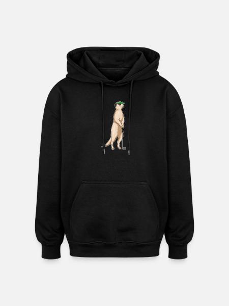 Erdmännchen Golf Golfschläger - Oversized Unisex Hoodie - Schwarz