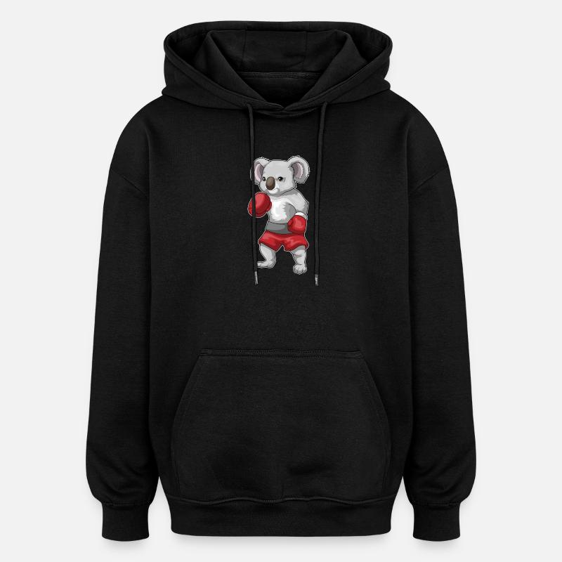 Koala Boxer Boxhandschuhe Boxen - Oversized Unisex Hoodie - Schwarz