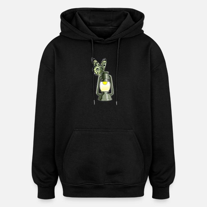 Schmetterling Laterne - Oversized Unisex Hoodie - Schwarz