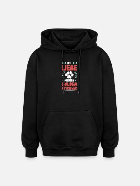 I love my golden retriever - Oversized Unisex Hoodie - black