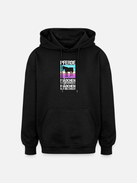 Reiten Pferdeliebhaber Reiterhof Pferde - Oversized Unisex Hoodie - Schwarz