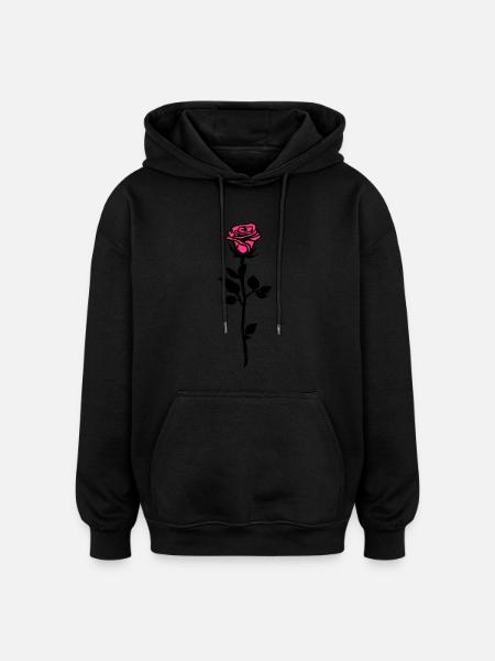 rose_2c - Oversized Unisex Hoodie - Schwarz