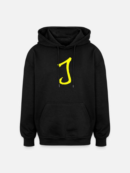 Buchstabe J - Oversized Unisex Hoodie - Schwarz