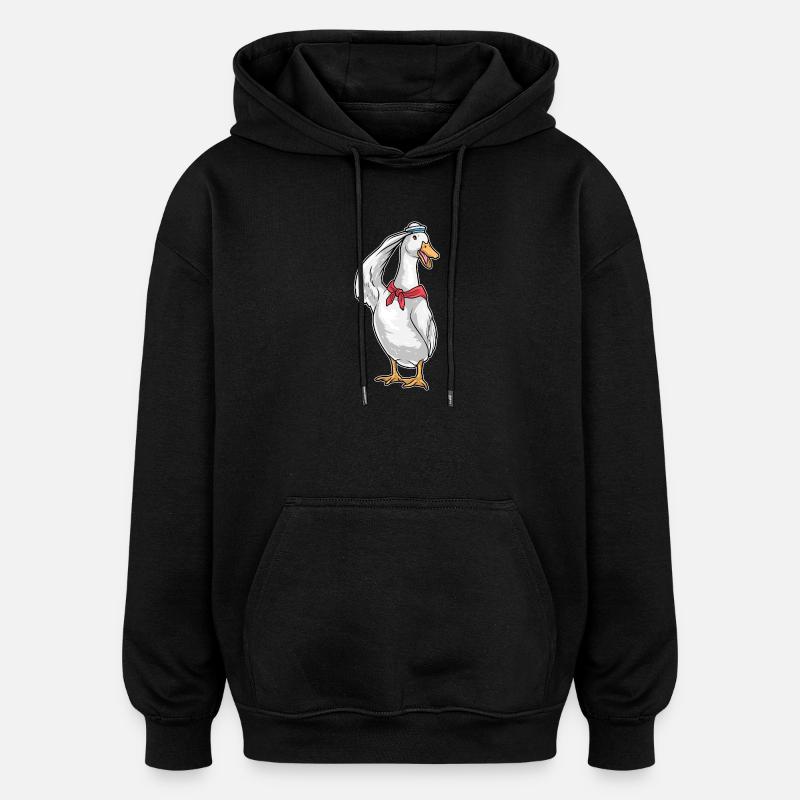 Chapeau marin canard - Sweat à capuche oversize unisexe - noir