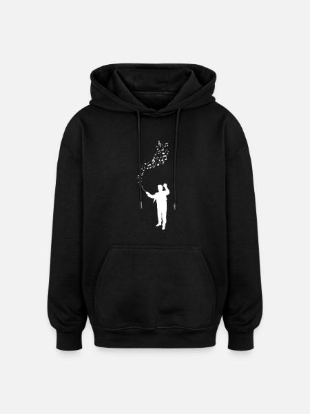 Dirigent - Maestro - Noten - weiß - Oversized Unisex Hoodie - Schwarz