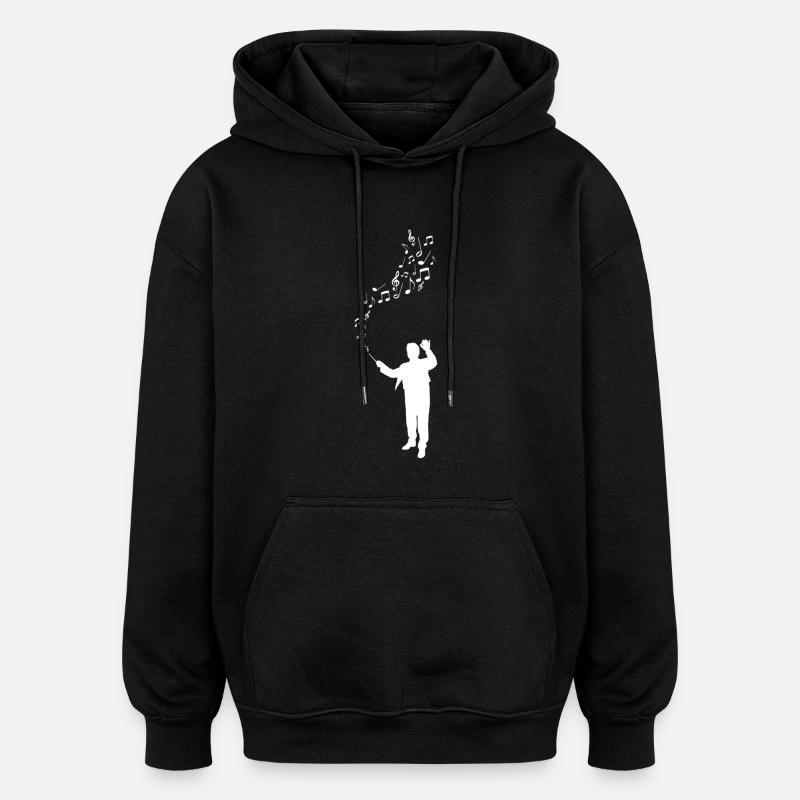 Dirigent - Maestro - Noten - weiß - Oversized Unisex Hoodie - Schwarz