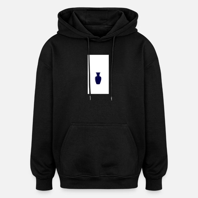 Mitternachtsblaue Vasen-Silhouette - Oversized Unisex Hoodie - Schwarz