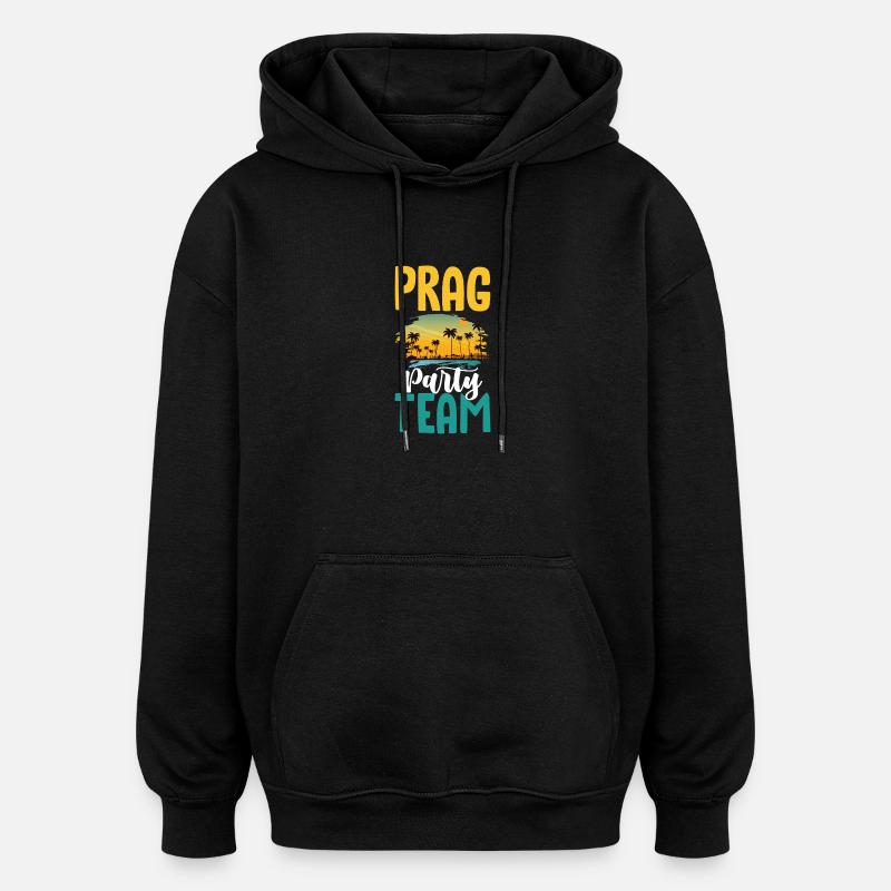 L’équipe du parti de Prague - Sweat à capuche oversize unisexe - noir