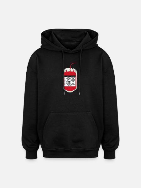 Tabelle der Blutspender und -empfänger - Oversized Unisex Hoodie - Schwarz