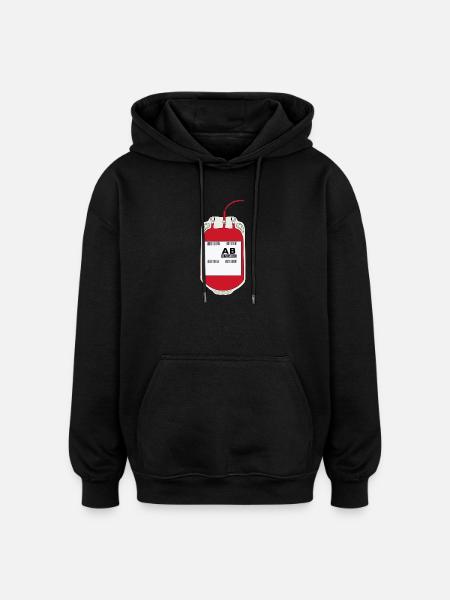 AB Negativer Blutbeutel - Oversized Unisex Hoodie - Schwarz