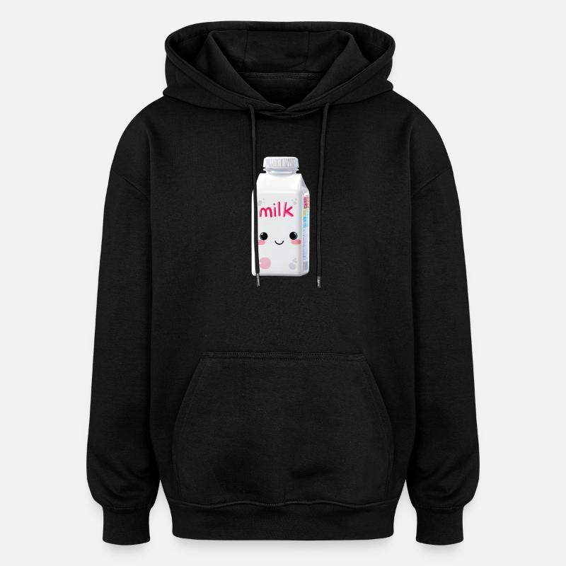 Milk Kawaii - Sweat à capuche oversize unisexe - noir