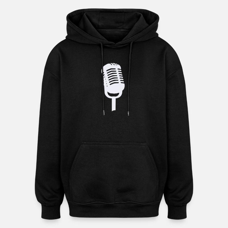 Microphone - Oversized Unisex Hoodie - black