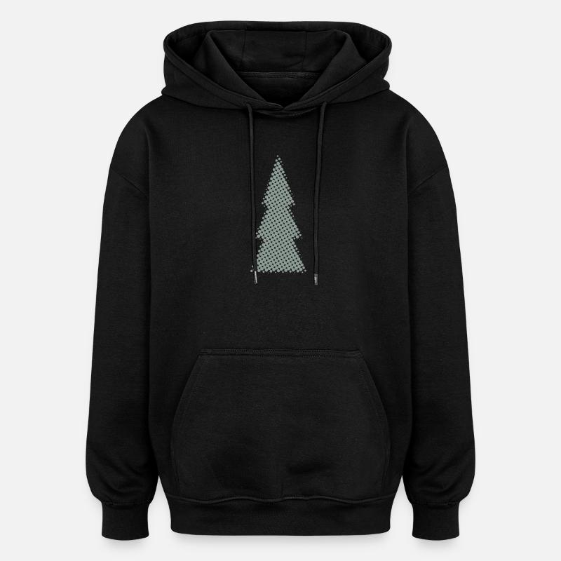 Weihnachtsbaum Pixeldesign tanne - Oversized Unisex Hoodie - Schwarz