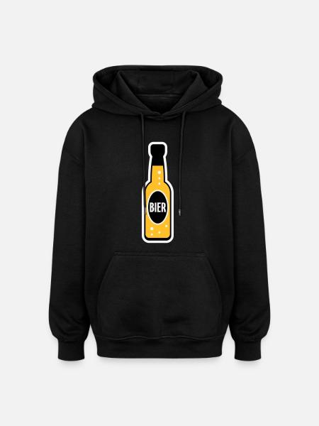 Bierflasche (Bier / Bierchen / NEG 3C) - Oversized Unisex Hoodie - Schwarz